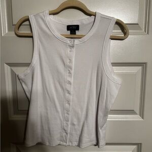 Wild Fable White Ribbed Tank Top